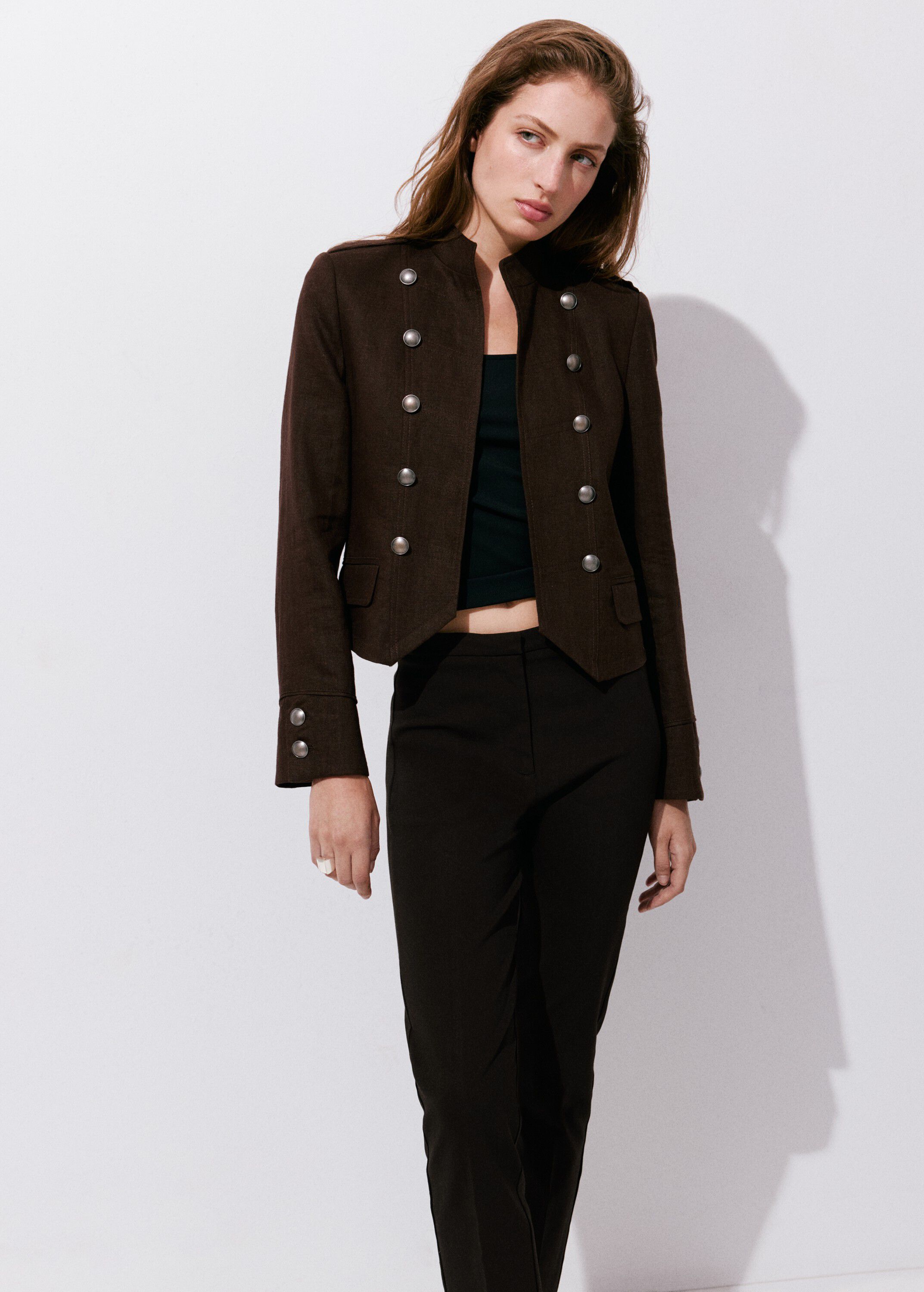 Straight-cut crop trousers