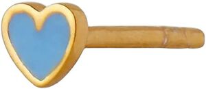 Petit Love Heart Blå Ørering - Forgyldt