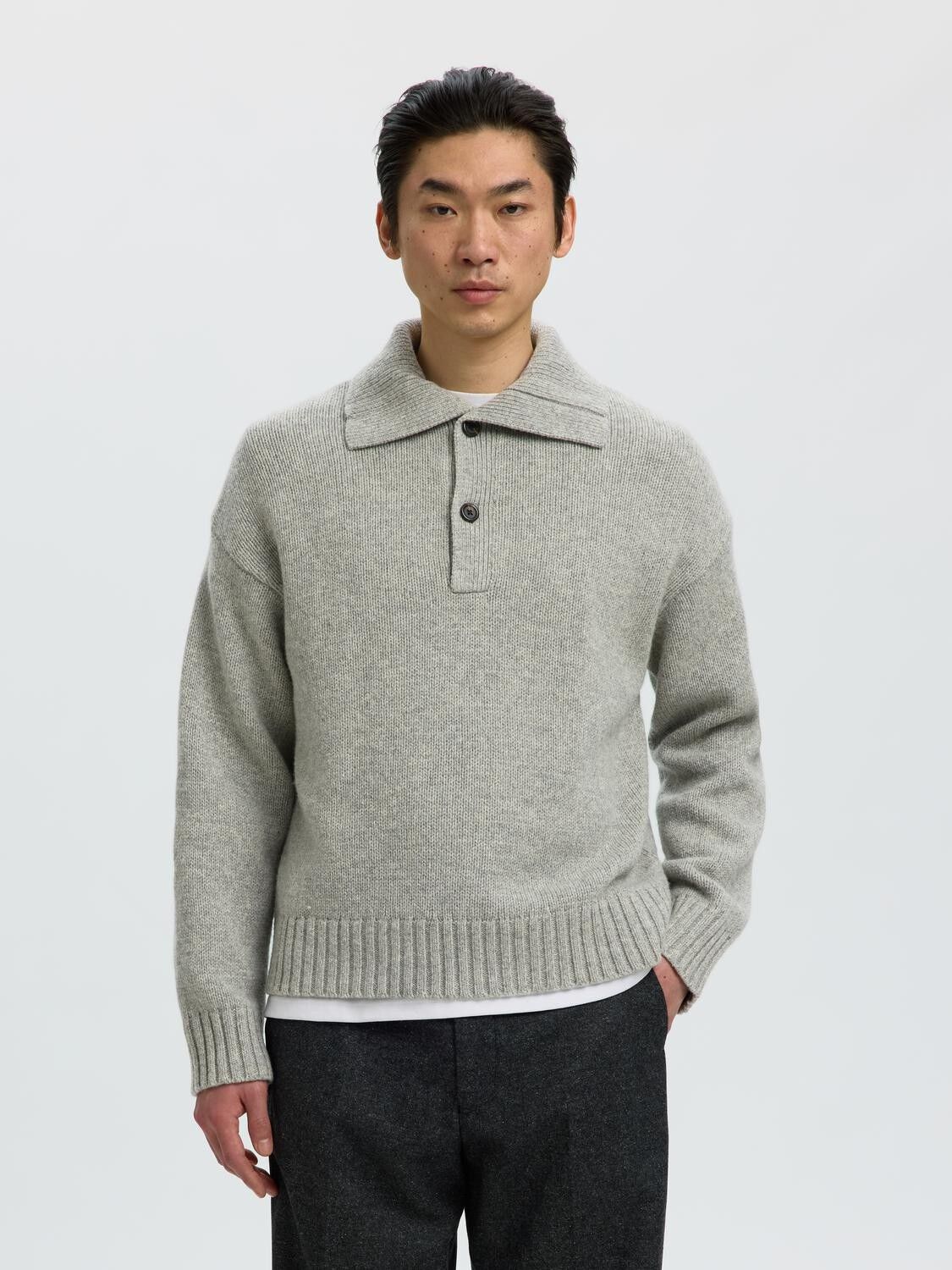 Slmcody Ls Knit Rlx Polo Collar Noos