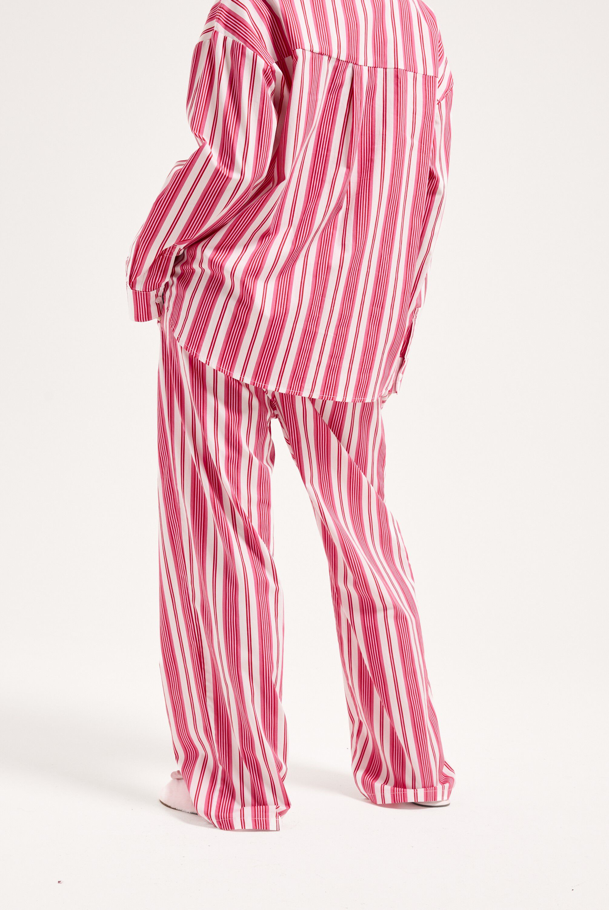 COTTON STRIPE SLEEP LS SHIRT + PANT SET