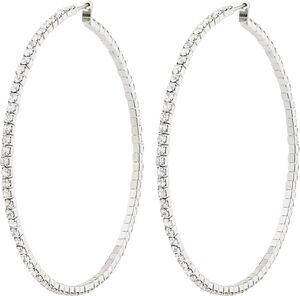 SIDNEY crystal hoop earrings silver-plated