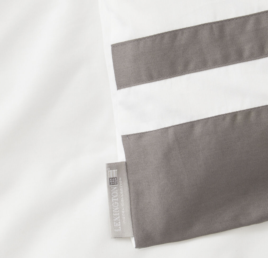 Hotel Sateen White/Charcoal Contrast Duvet Cover