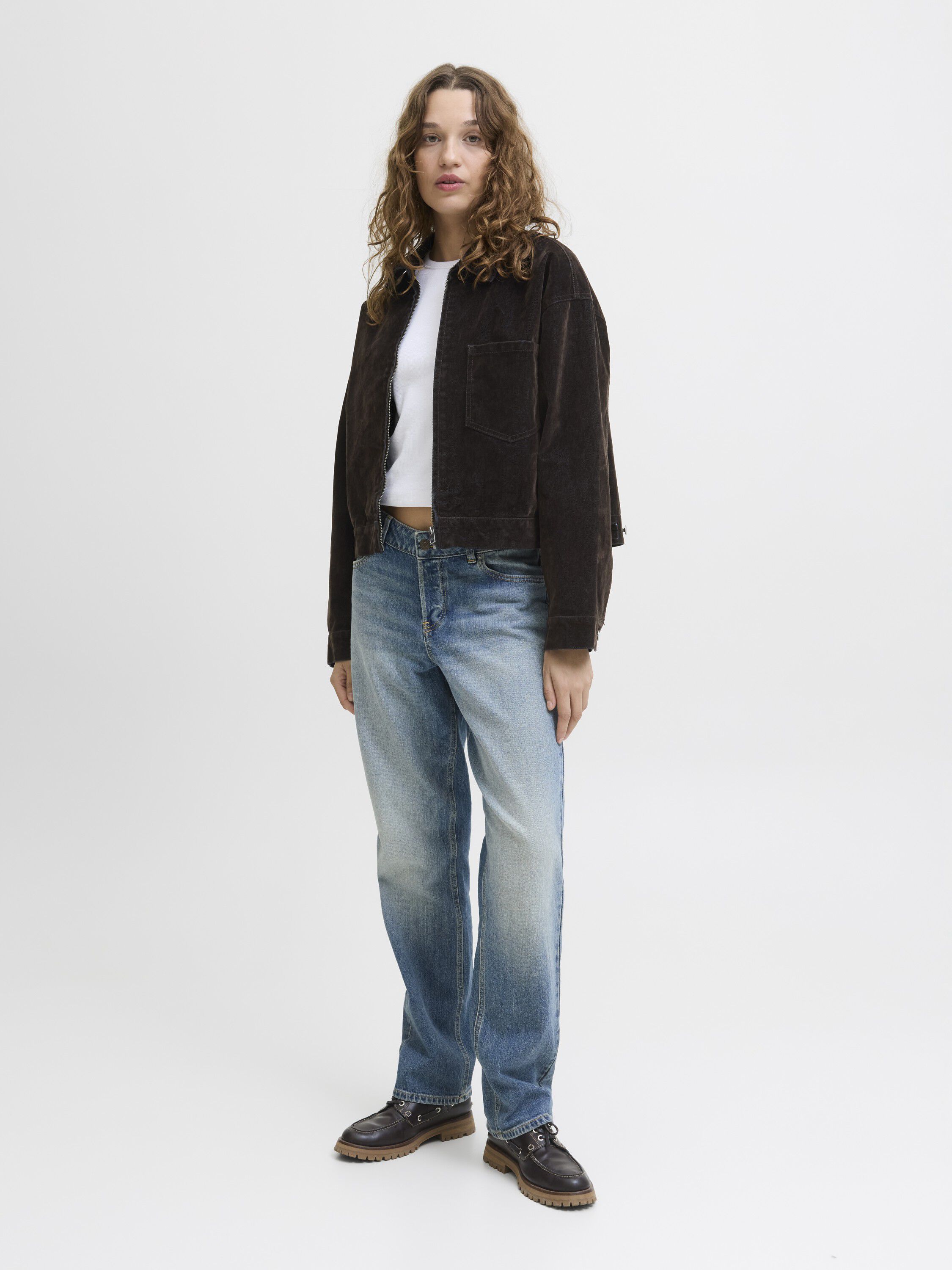 JXMIA FLOCK LS DENIM JACKET DNM