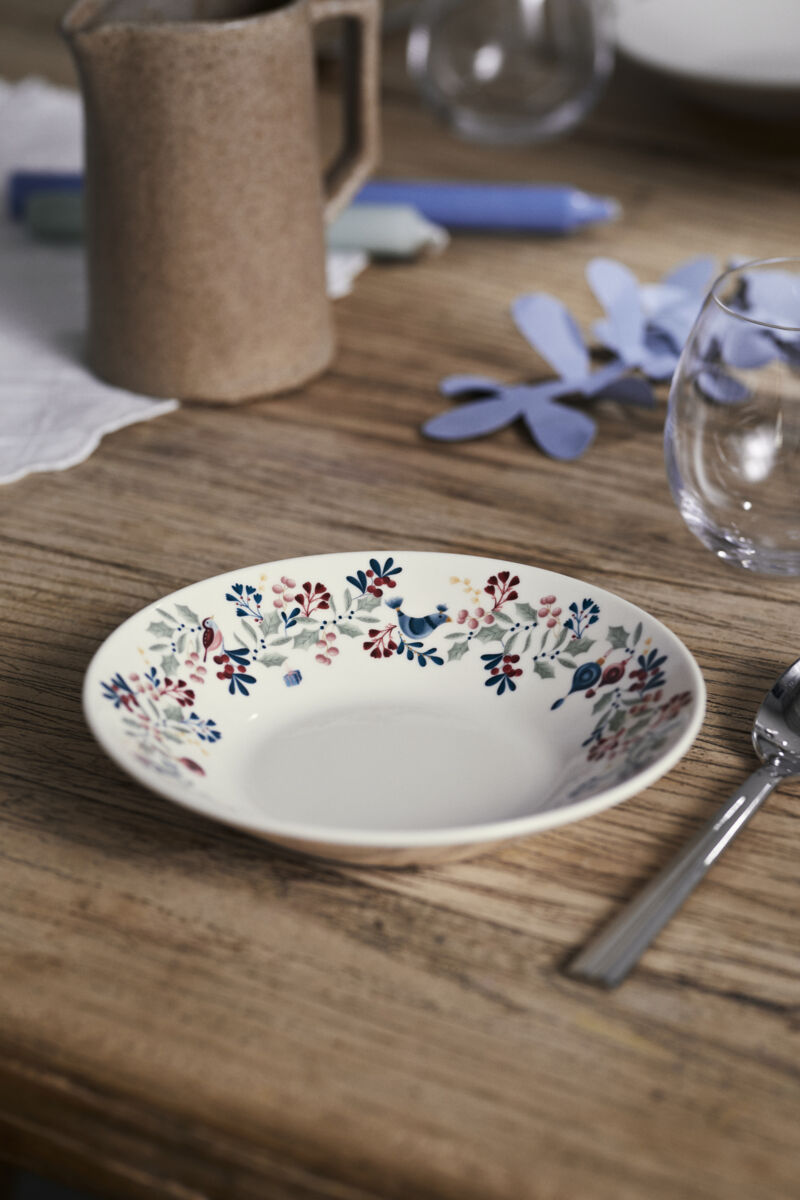 GC Cottage Sk&aring;l &Oslash;19 cm hvid m. deko