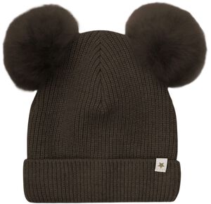 Hat Knit Alpaca Pompoms