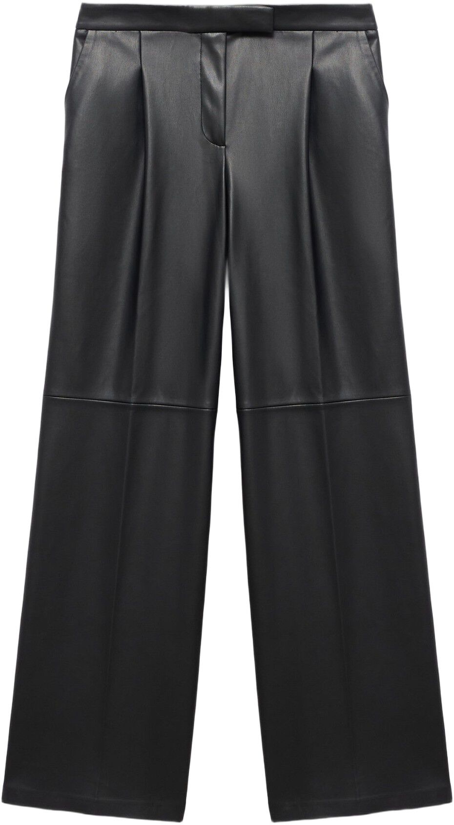 Leather-effect wide-leg trousers