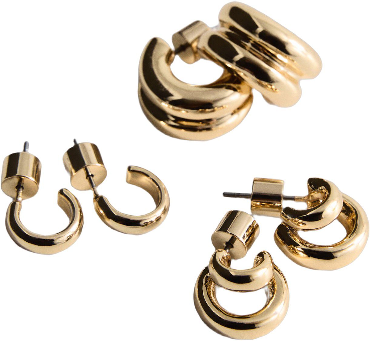 Set of combined hoop earrings