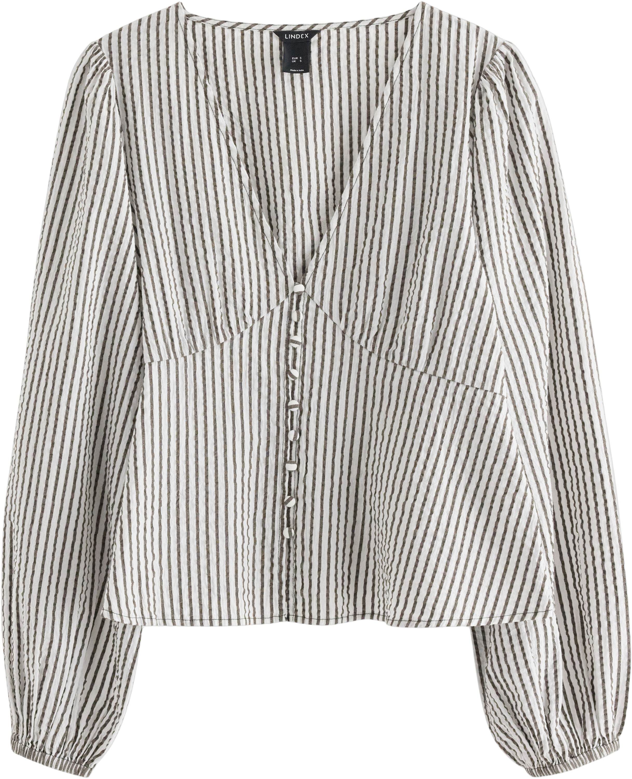 Woven blouse in cotton with long sl