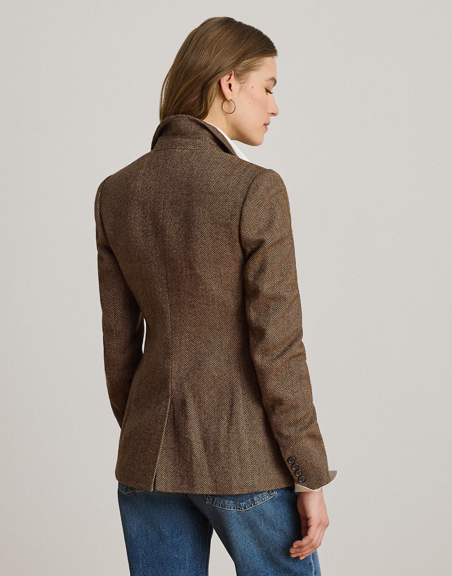 Cotton-Blend Herringbone Blazer