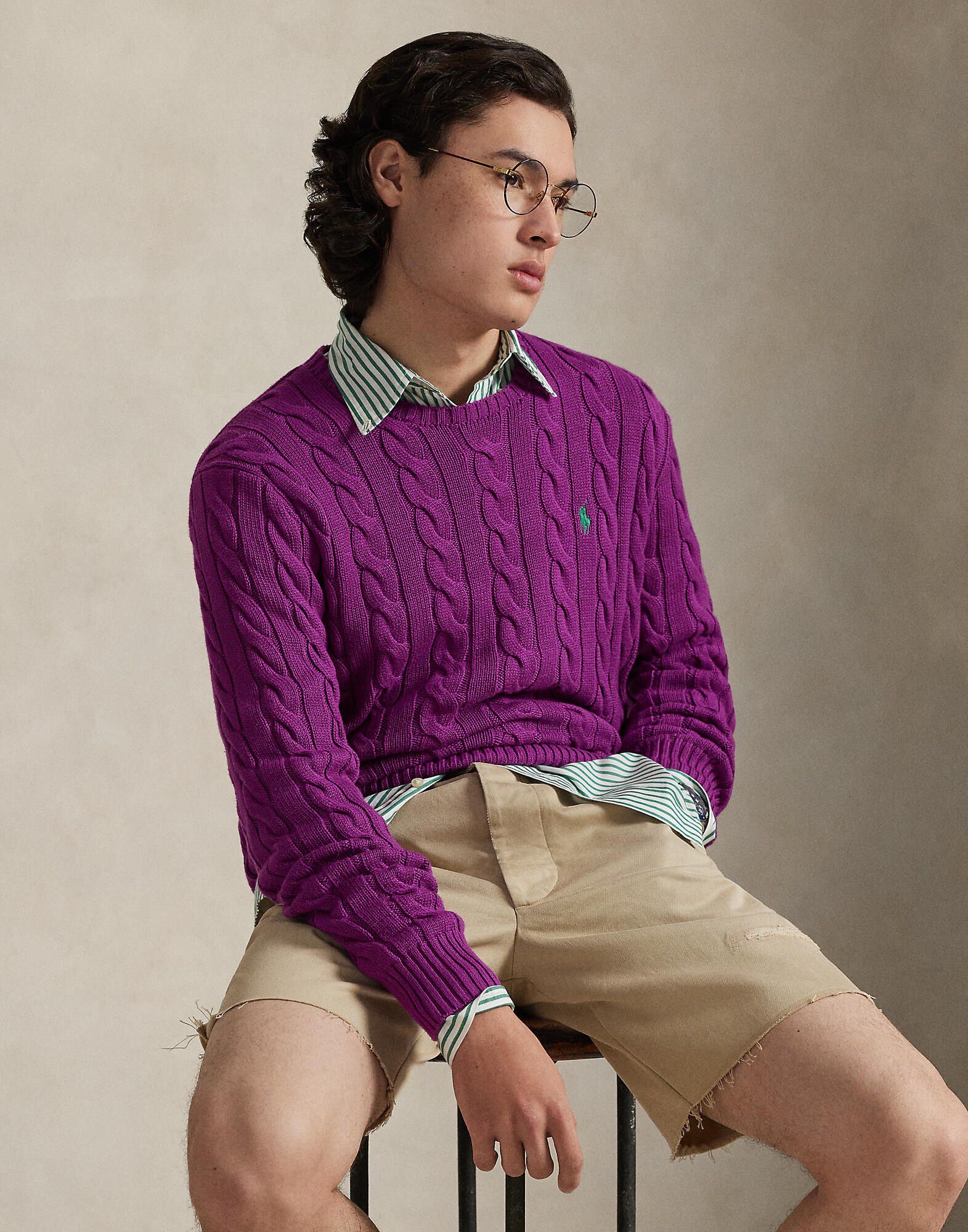 Cable-Knit Cotton Sweater