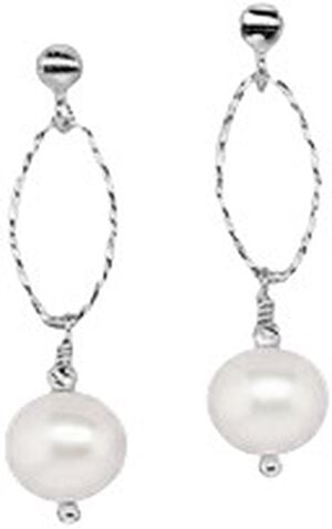 Gina Pearl Earrings - Silver