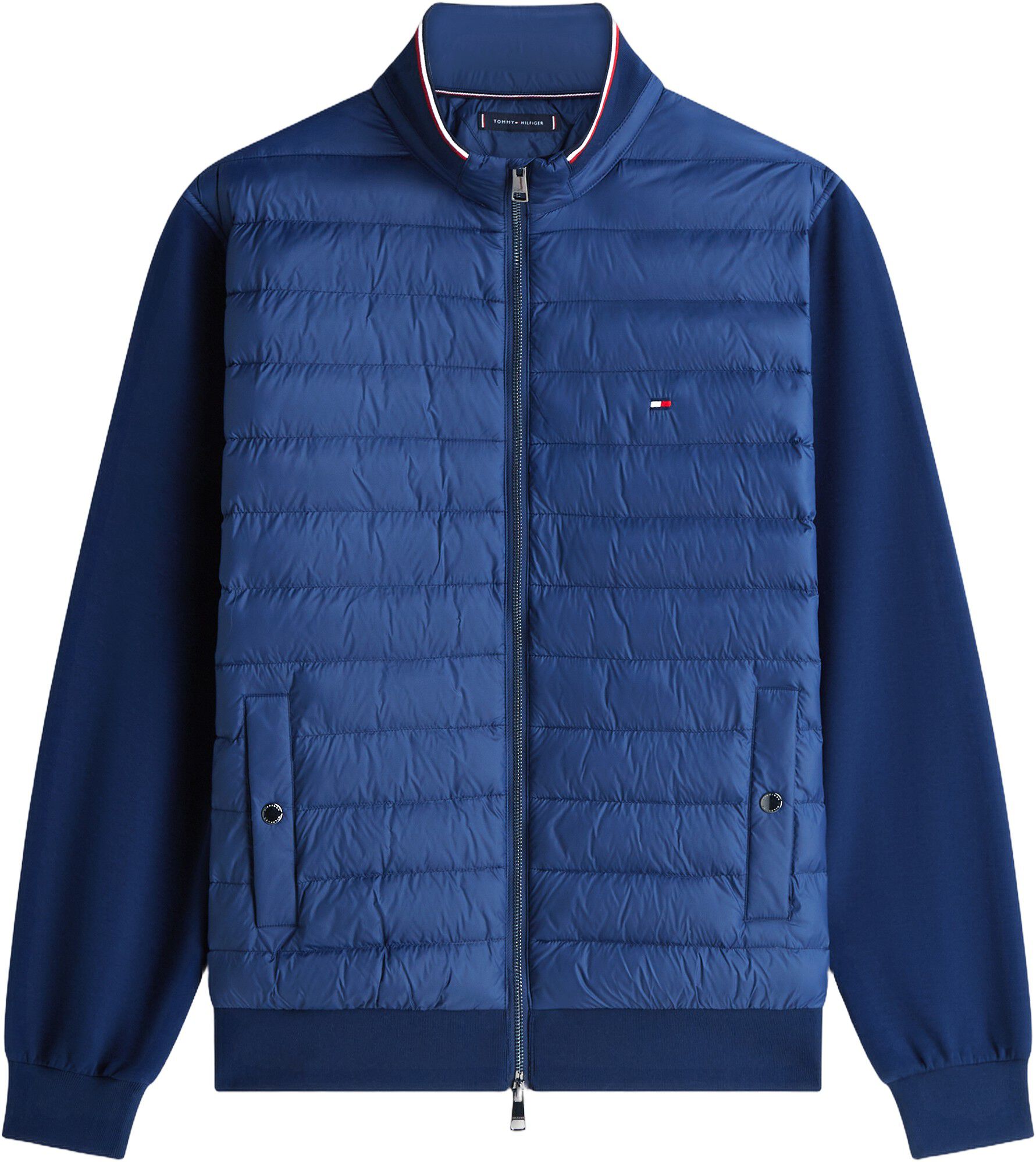 Mixed Texture Tipped Zip-Thru Jacket