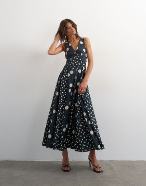 TSINGE SL V-NECK MAXI DRESS WVN