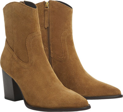 Heel suede ankle boot