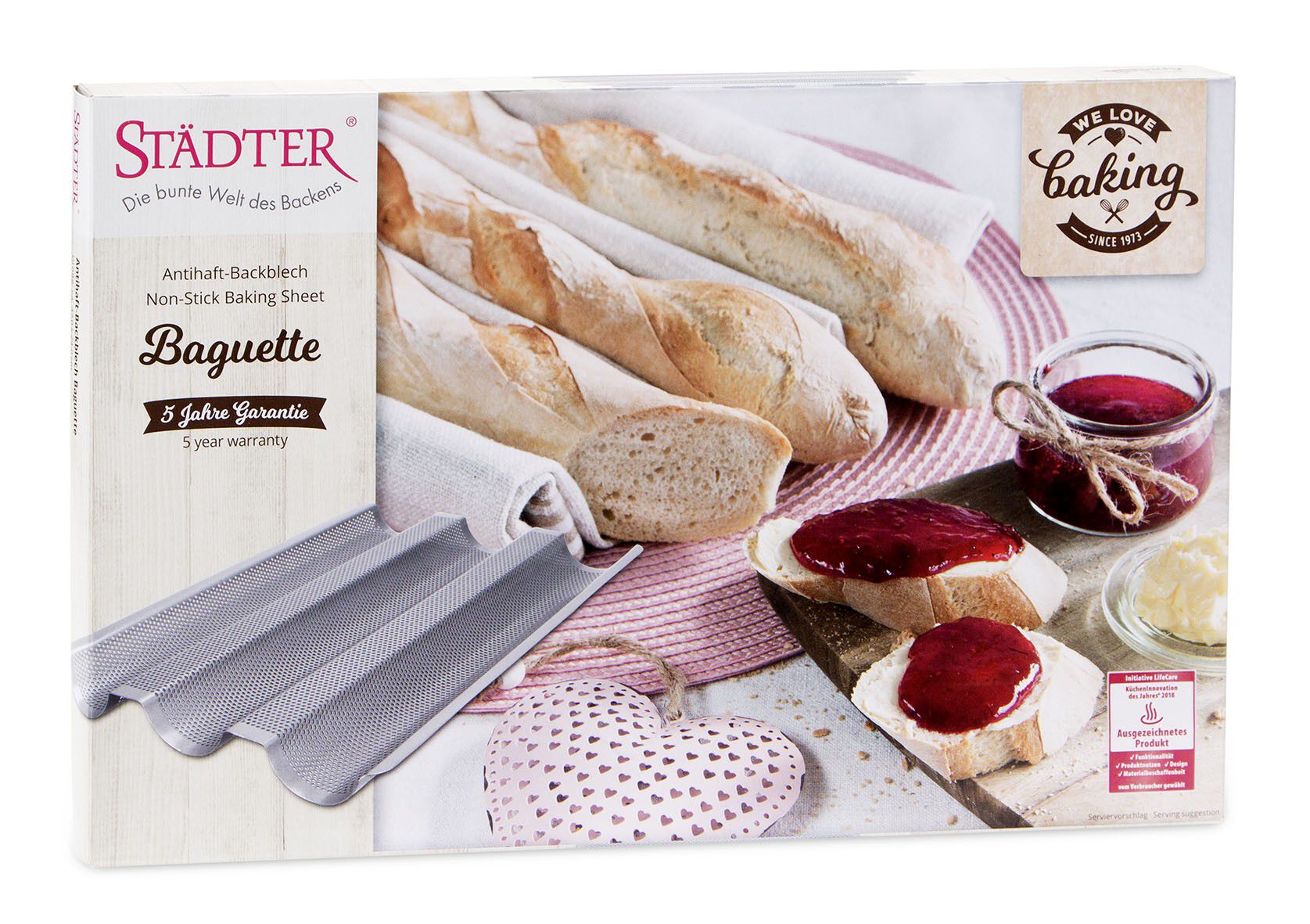 Baguetteplade 37 x 24 cm / H 2,5 cm s&oslash;lv