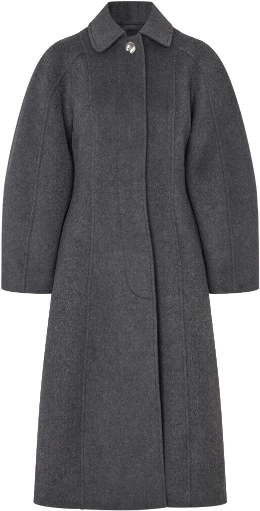 2561 Structured Wool, Elastic Waist Raglan Long Coat