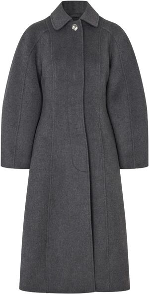 2561 Structured Wool, Elastic Waist Raglan Long Coat