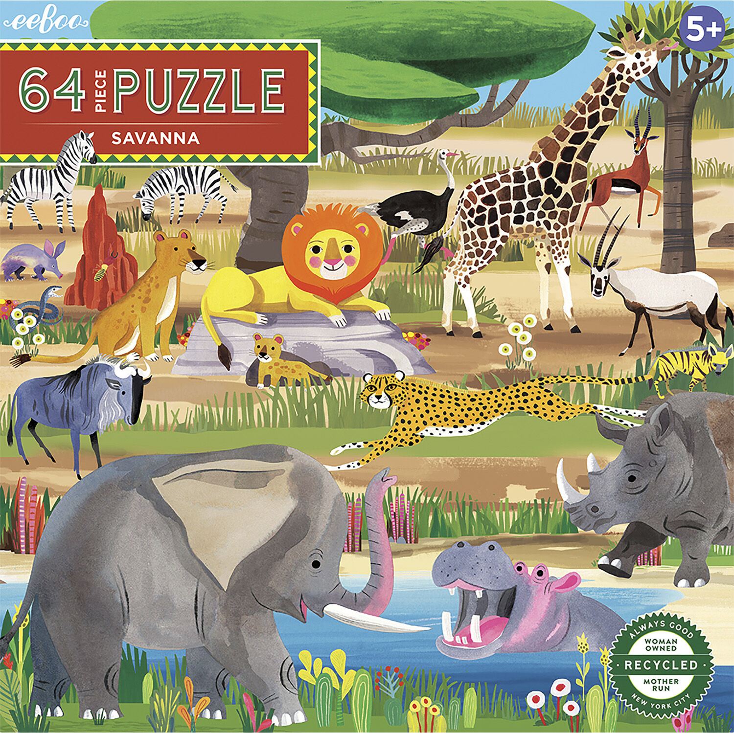 eeBoo - Puslespil 64 brk - Savannen