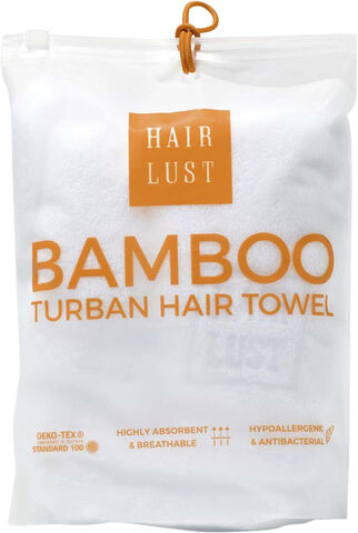 Bamboo Hair Towel Wrap, White