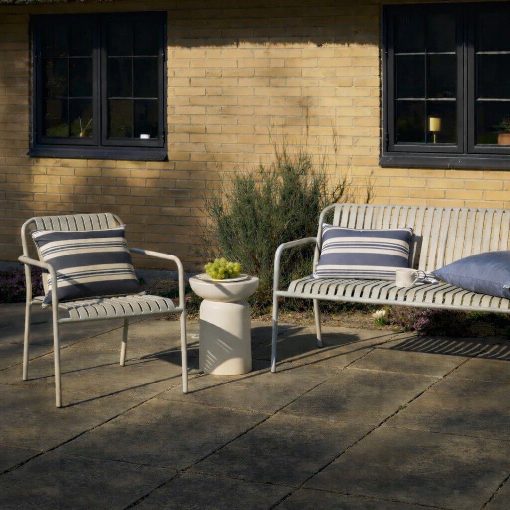 Fossflakes udend&oslash;rspude 40x60 cm. M&oslash;rkebl&aring; stribet