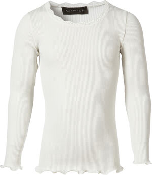 Silk t-shirt regular ls w/ lace