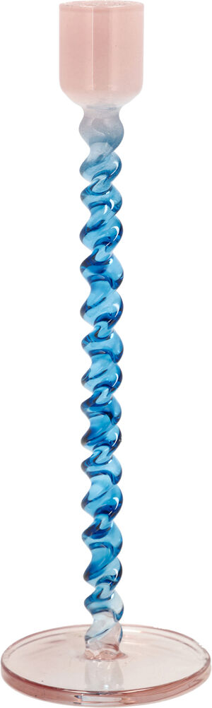 Lysestage Styles 7,4 x 20,3 cm Blå/Rosa Glas
