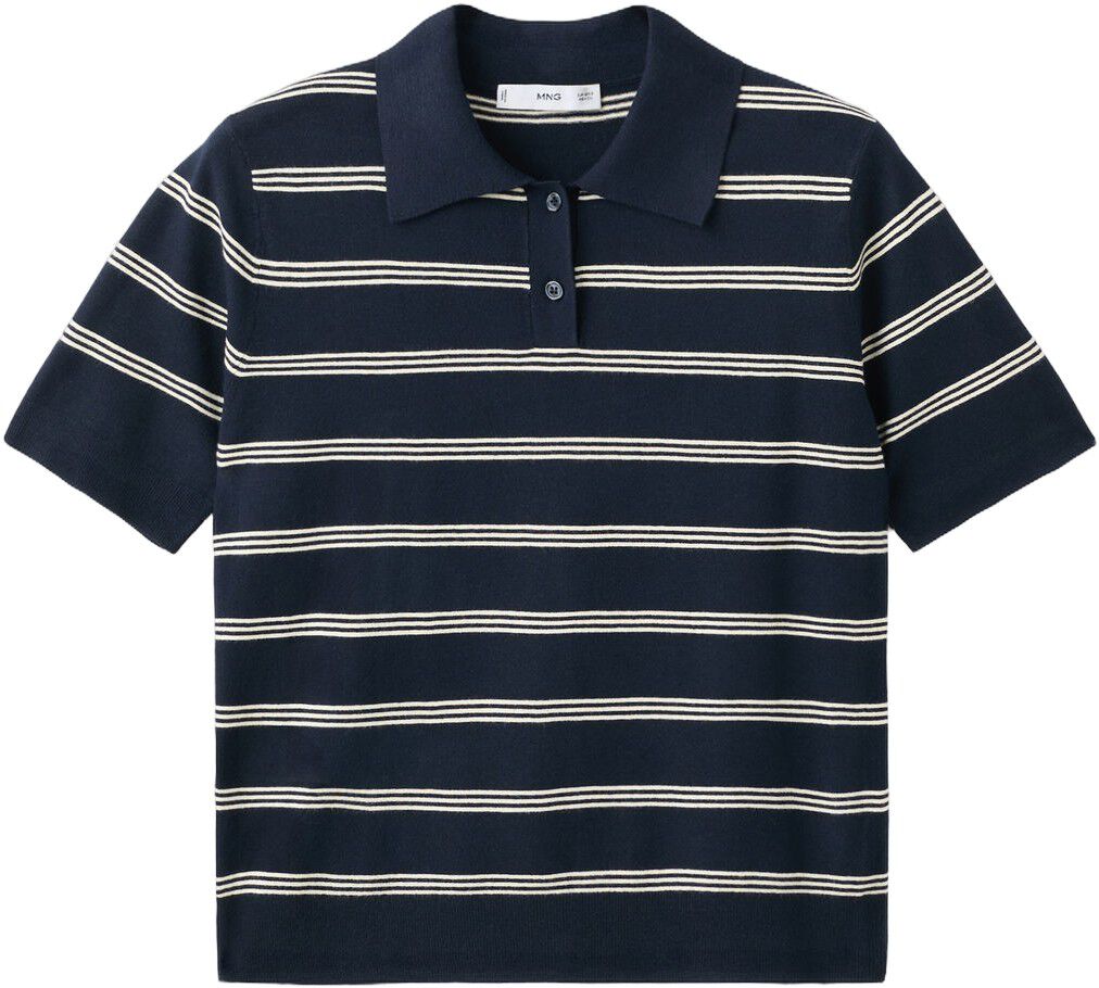 Striped polo-neck sweater