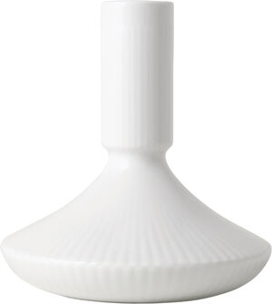 Hvid Riflet Lysestage 12 cm