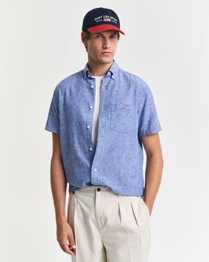 REG COTTON LINEN SS SHIRT