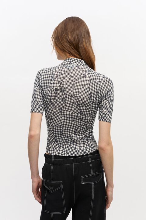 Sheer Cotton Printed Polo