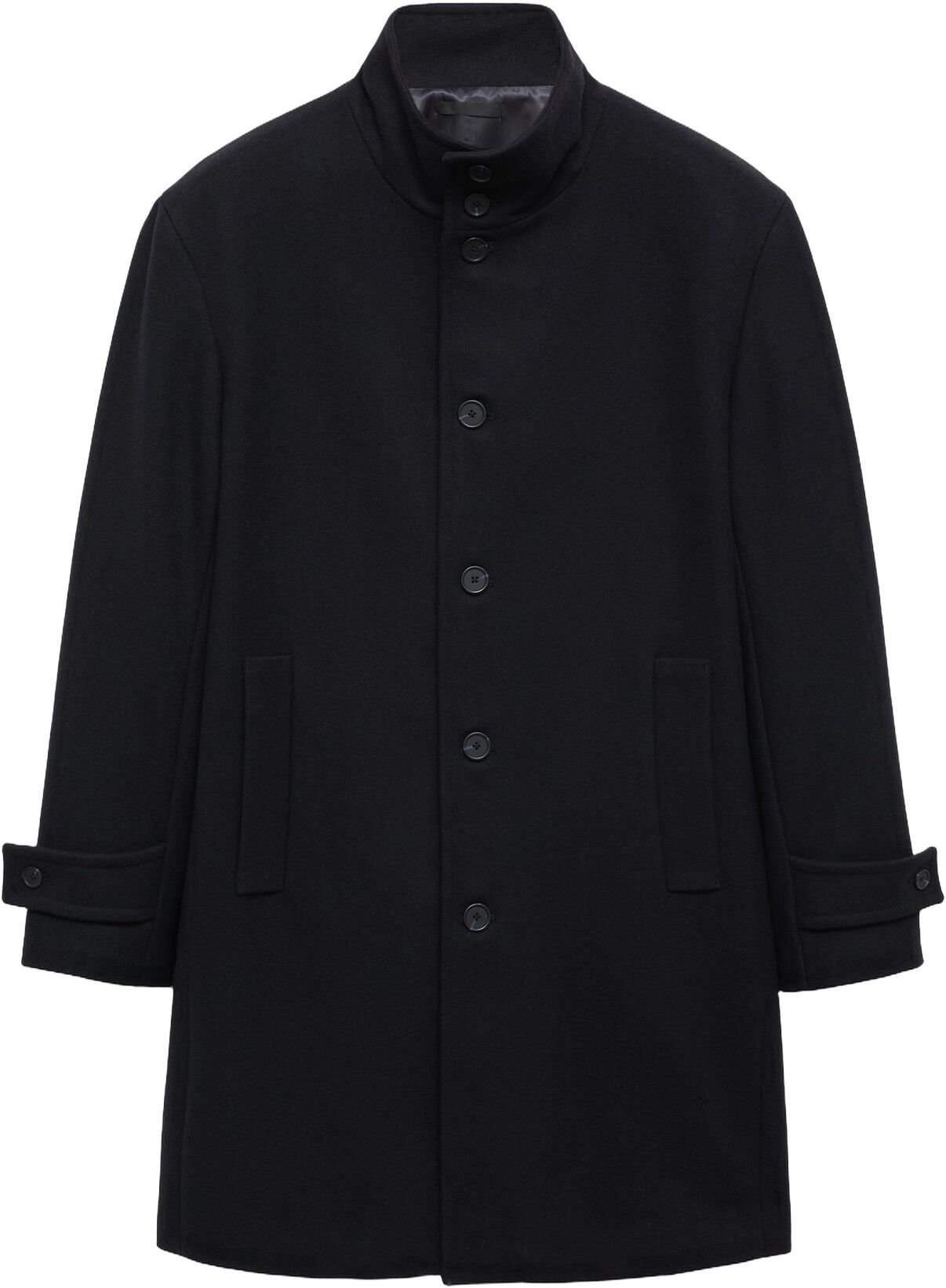 Wool funnel neck coat