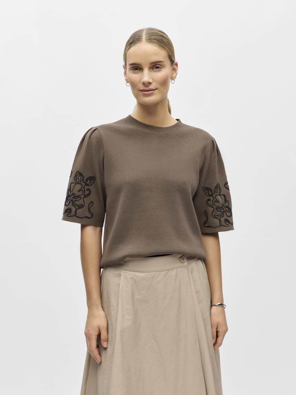 OBJFLORA 2/4 RE KNIT PULLOVER 143