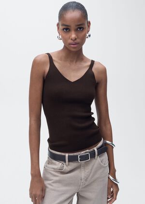 V-neck knit top