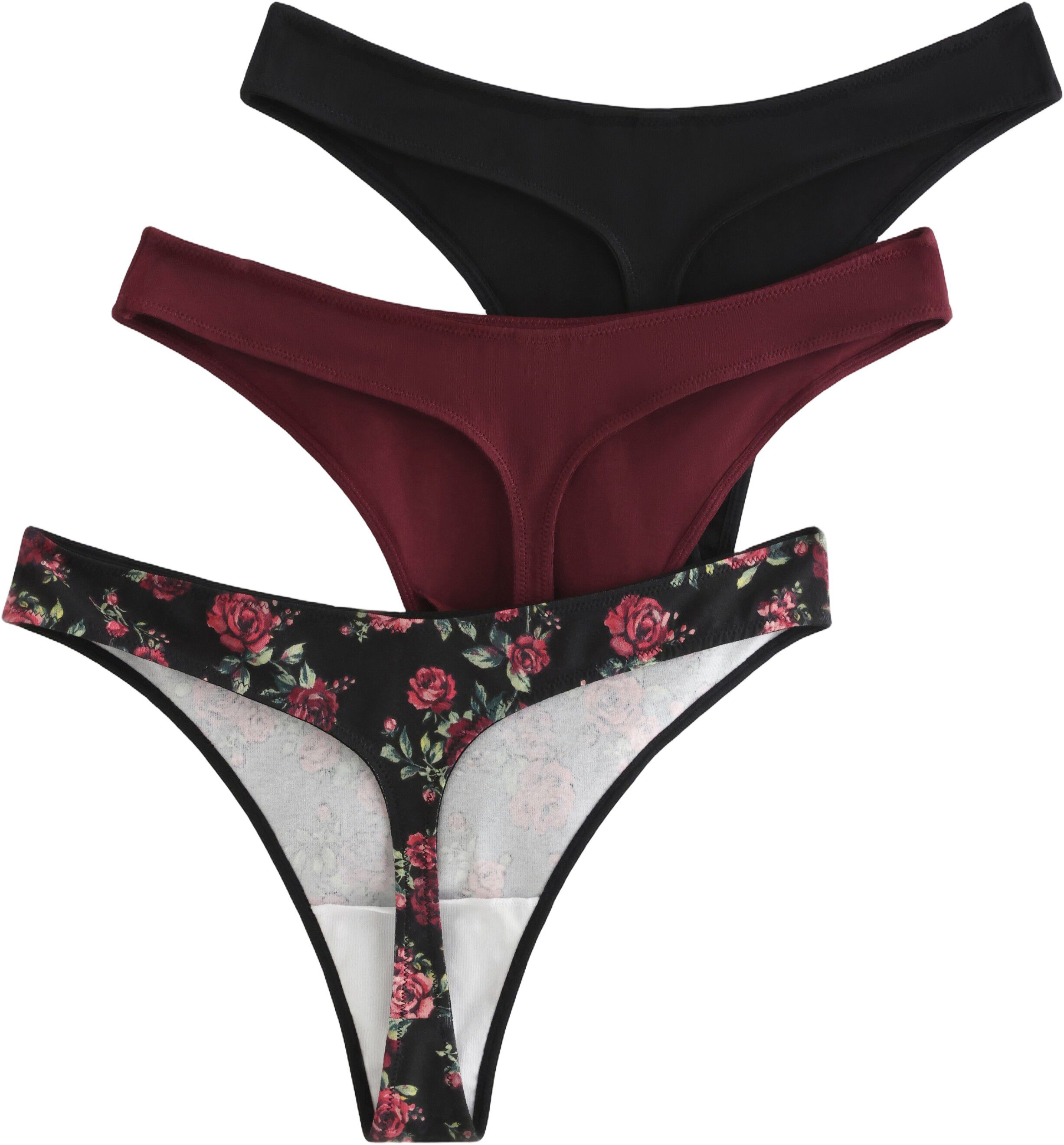 3-pack stringtrosa med l&aring;g midja