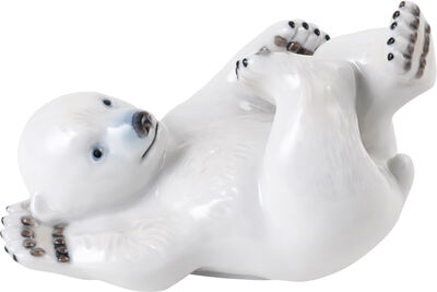 Isbjørneunge, liggende 15 cm