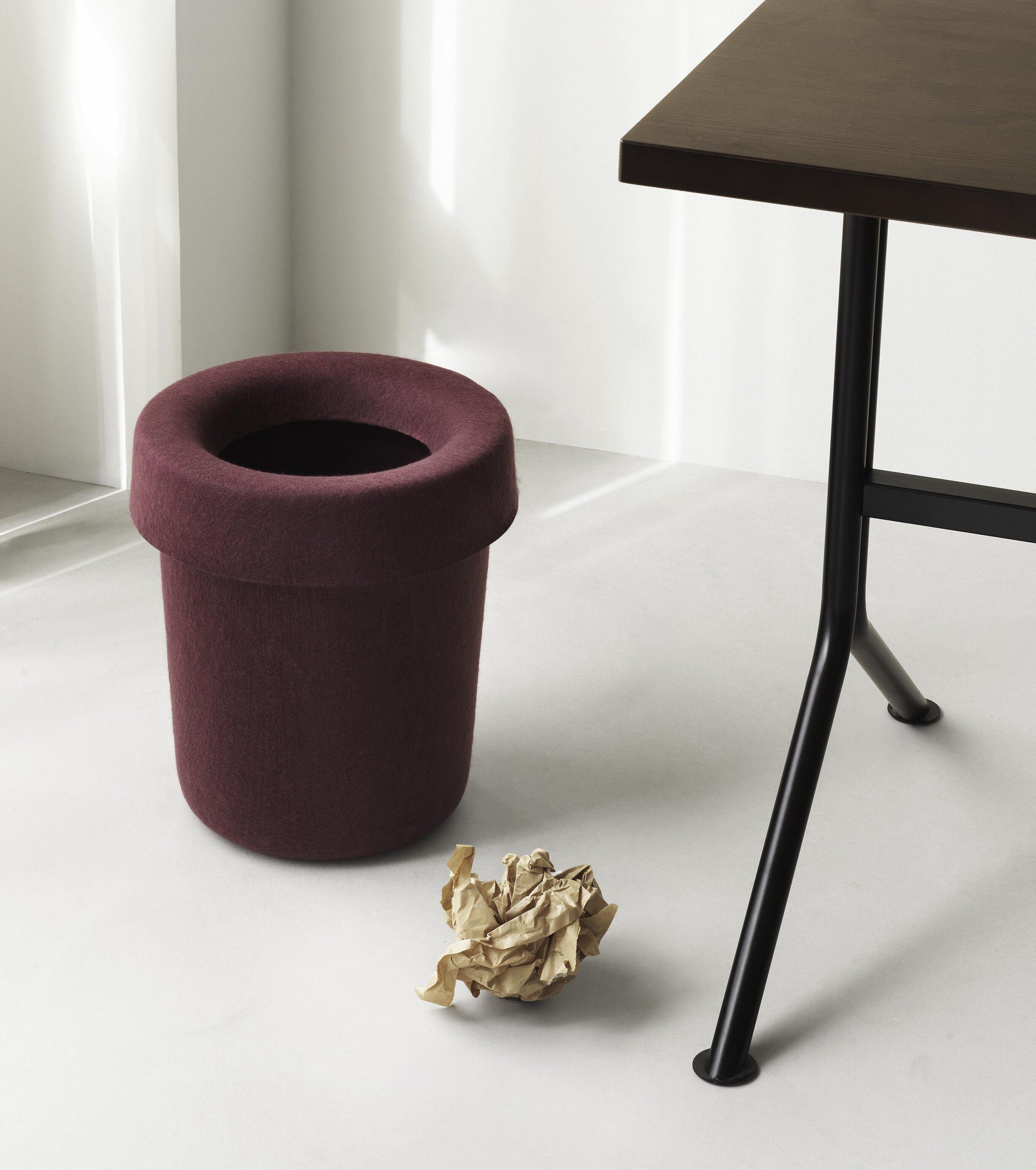 Hide Office Bin Burgundy