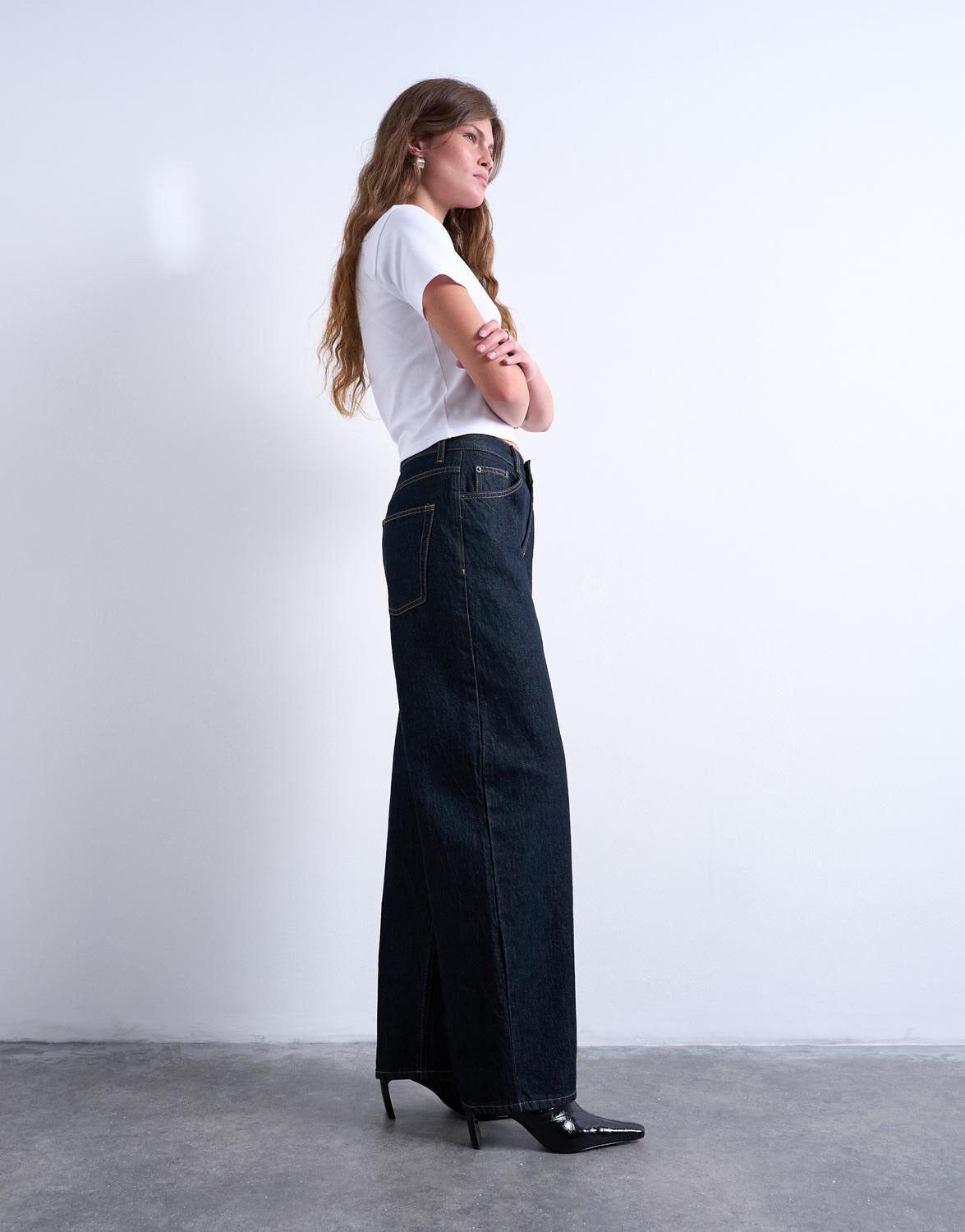 TSLOWRIE LR BAGGY DNM JEANS BROWN