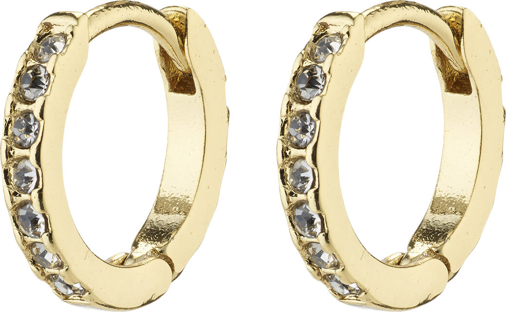 EBNA small crystal huggie hoops gold-plated