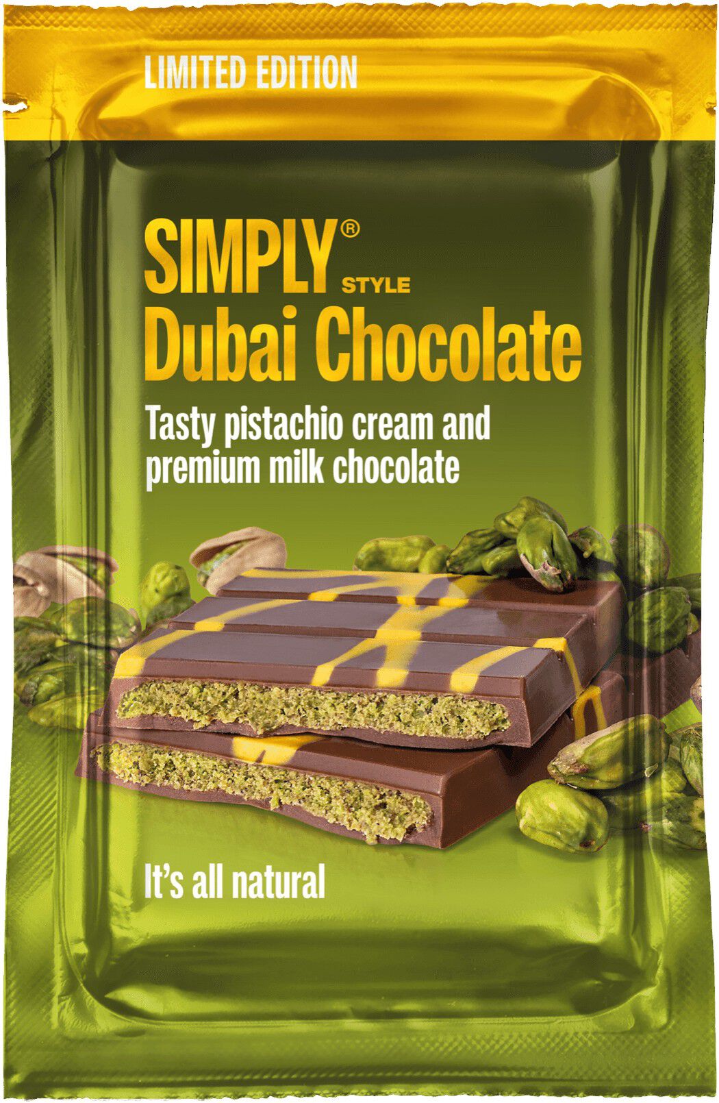 Simply&reg; DUBAI STYLE CHOCOLATE chokoladebar (90g)