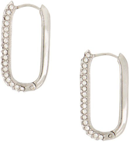 Rectangular earrings with stones