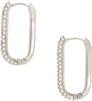 Rectangular earrings with stones