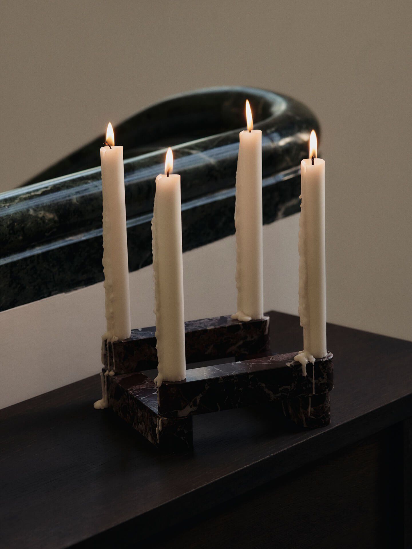 Newel Modular Candle Holder - Set of 4 - Rosso