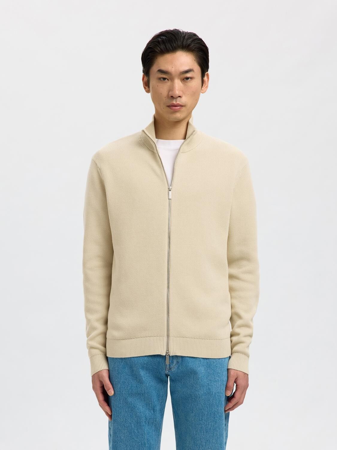 SLMDANE LS KNIT STRUCTURE FULL ZIP