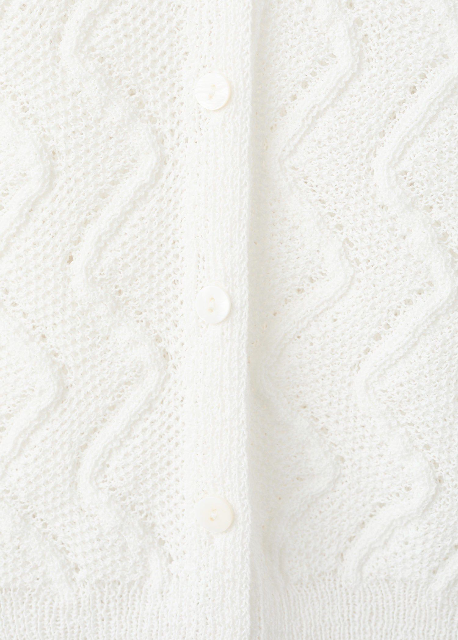 Openwork knit V-neck gilet