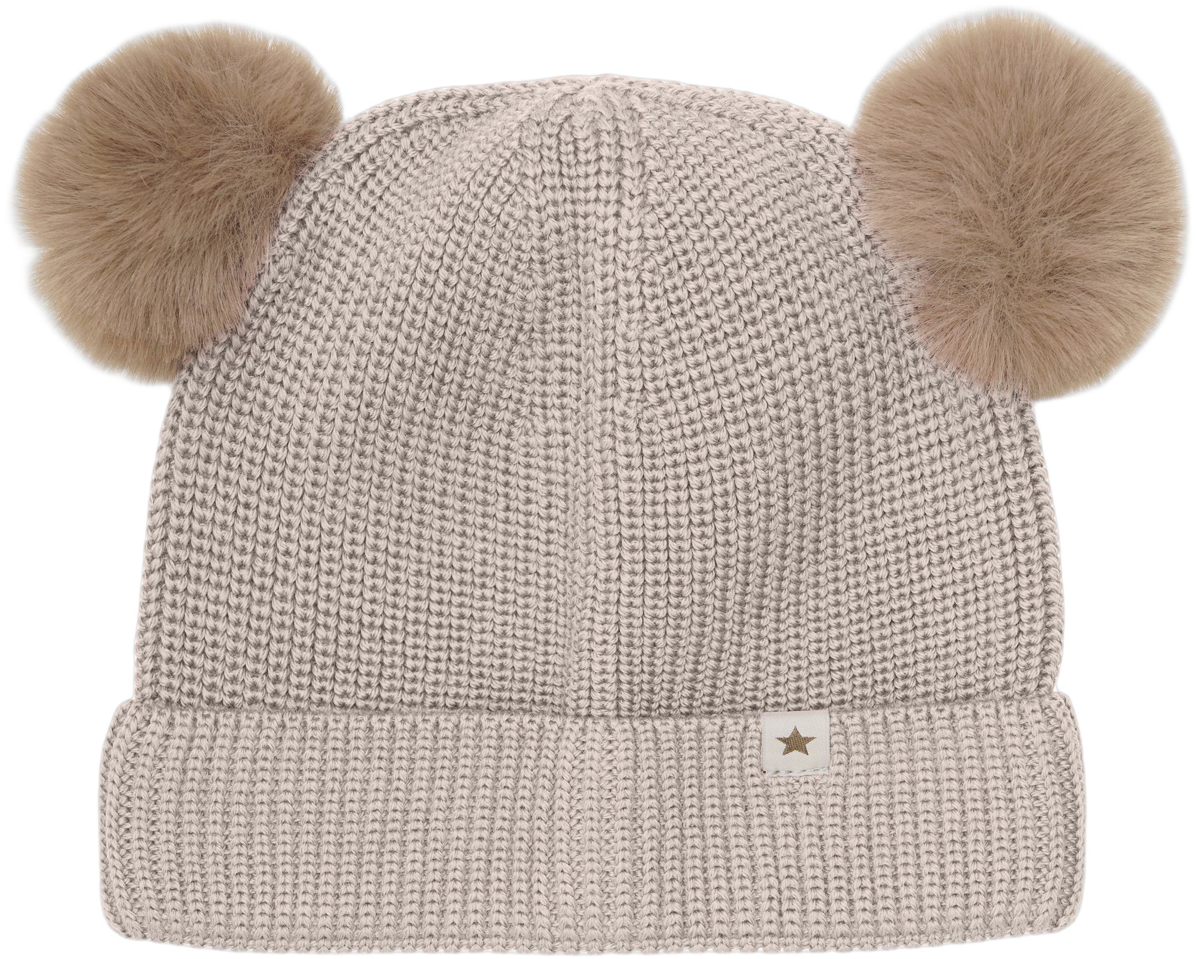 Beanie Wool Knit Pompoms