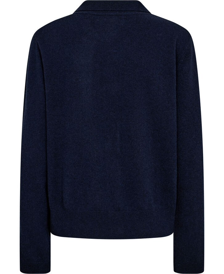 Mabel 15 Langærmede polo strikcardigan - 100% Cashmere