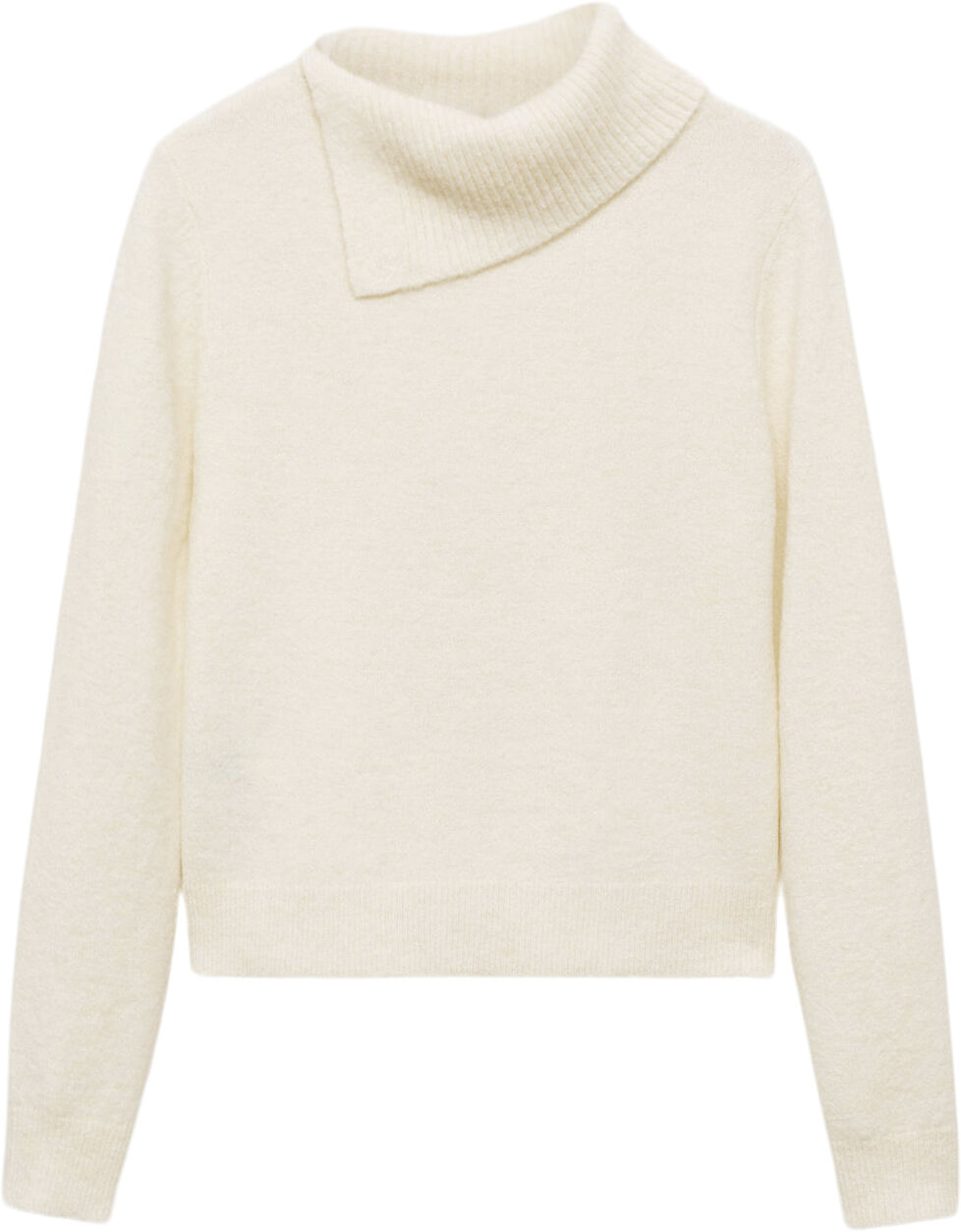 Sweater with wraparound lapel neck