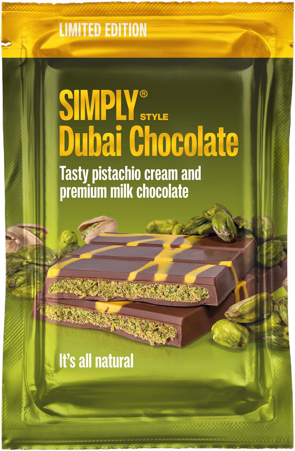 Simply&reg; DUBAI STYLE CHOCOLATE chokoladebar (90g)