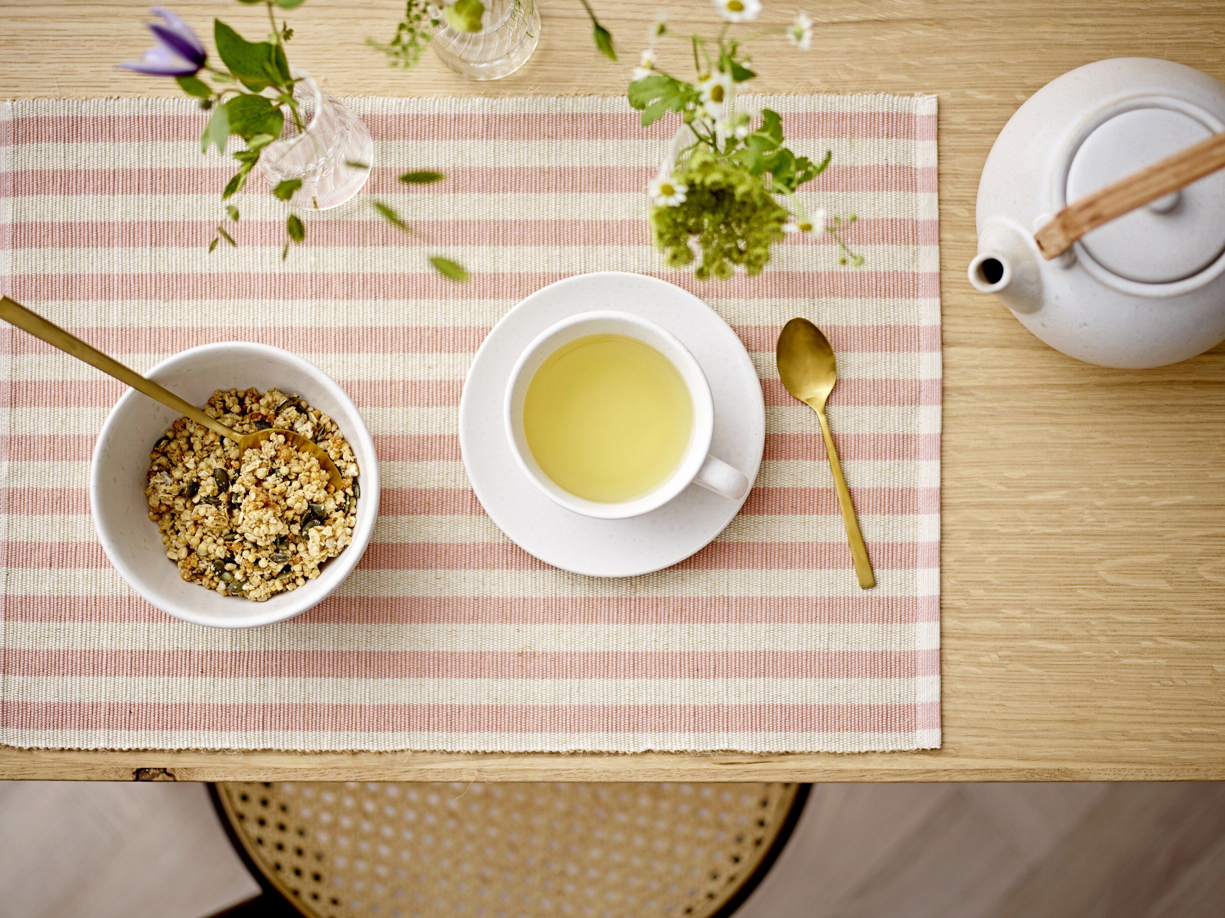 D&aelig;kkeserviet 33x48 2-pk Statement Stripe Rose