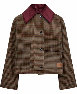 Heavy Check Twill Short Barn Jacket